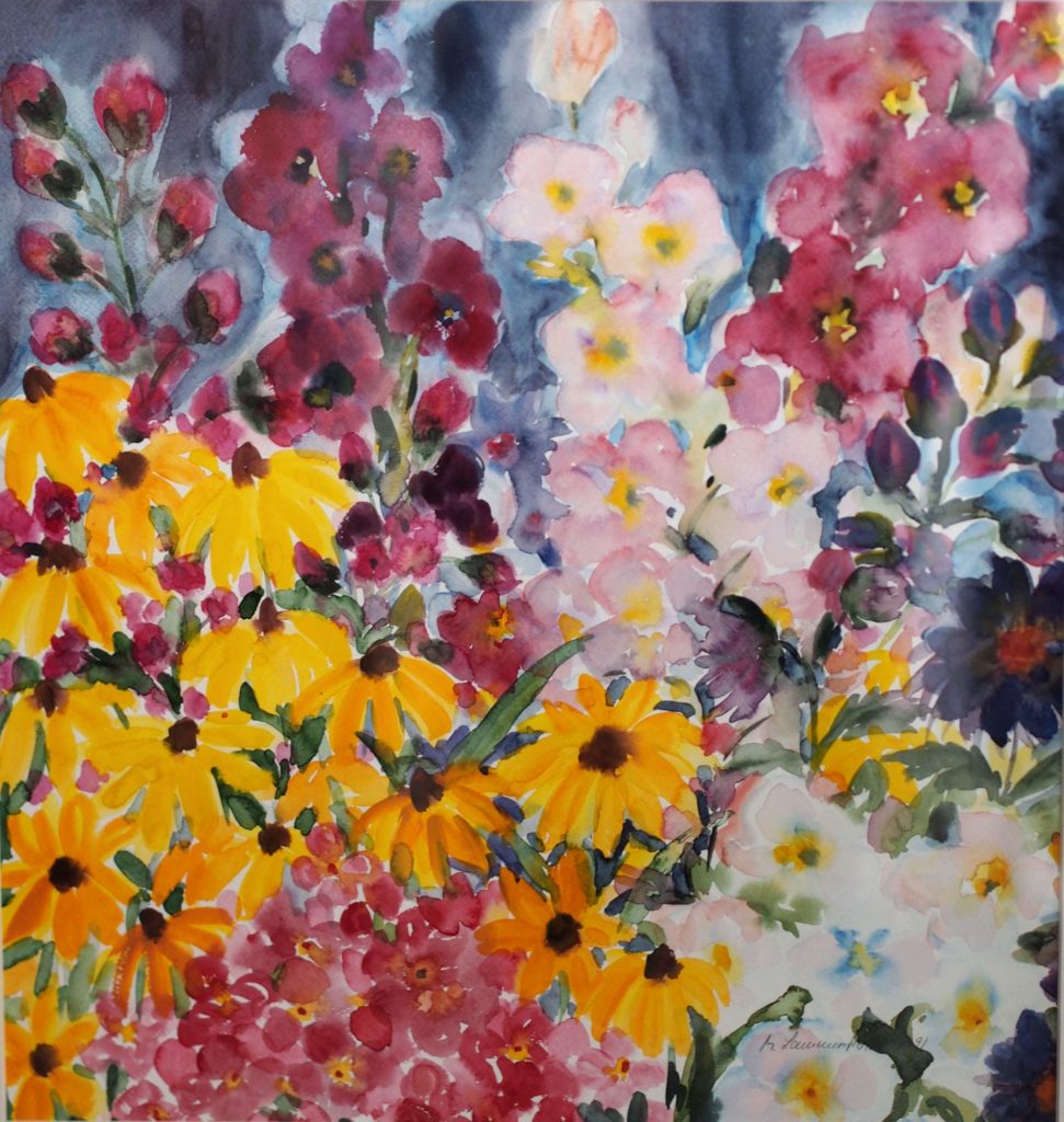 Blumenrhapsodie - Aquarell von Maria Lammerskötter