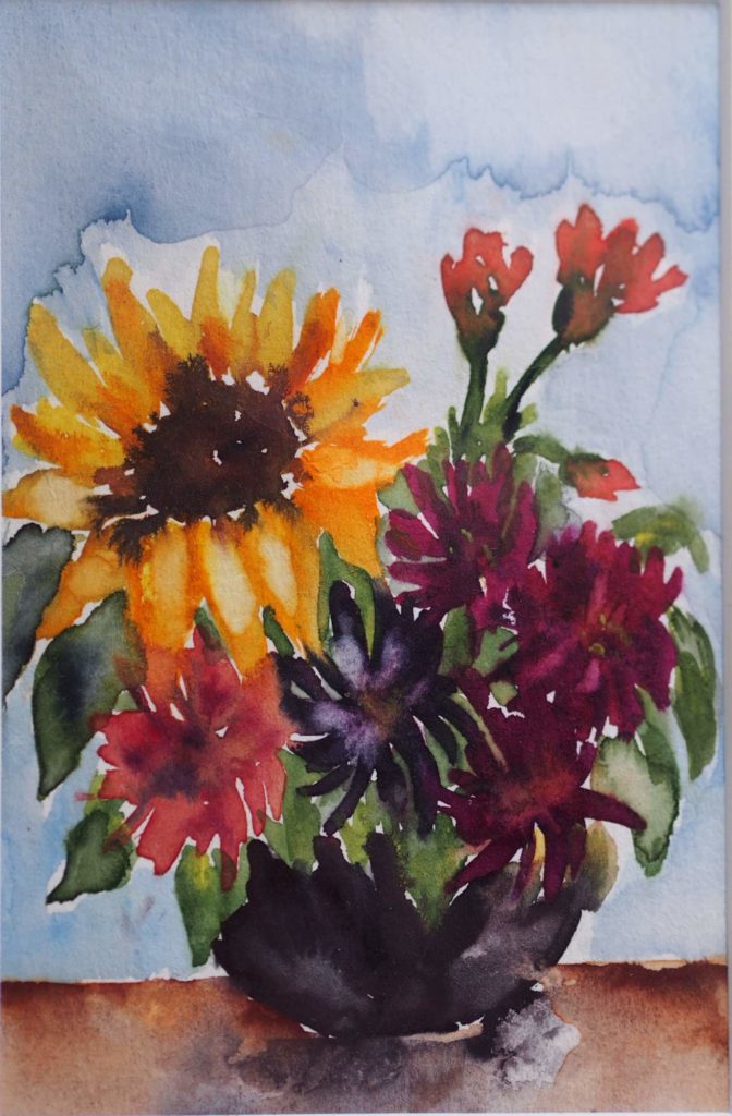Kleiner Blumenstrauß - Aquarell von Maria Lammerskötter